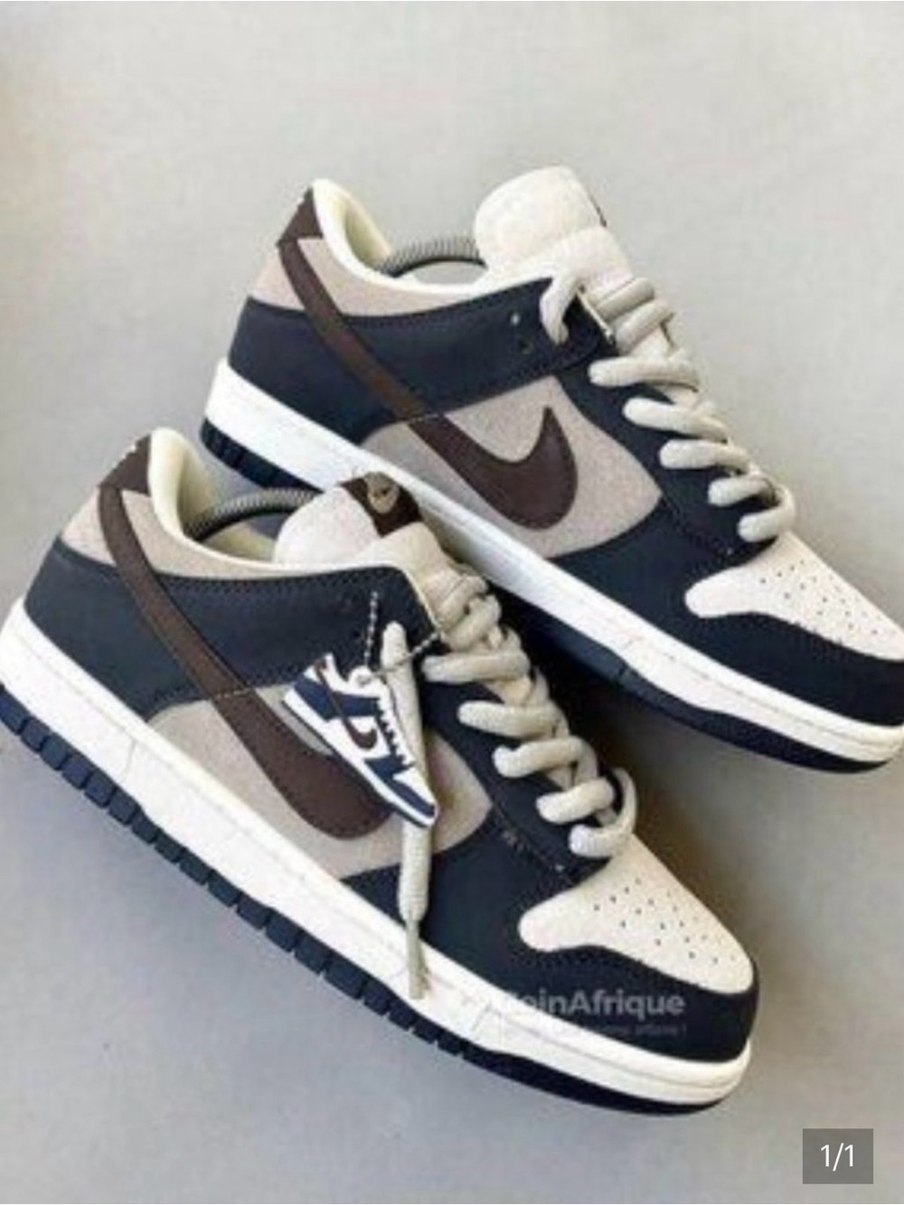 Nike Dunk Low in Navy, Brown & Cream